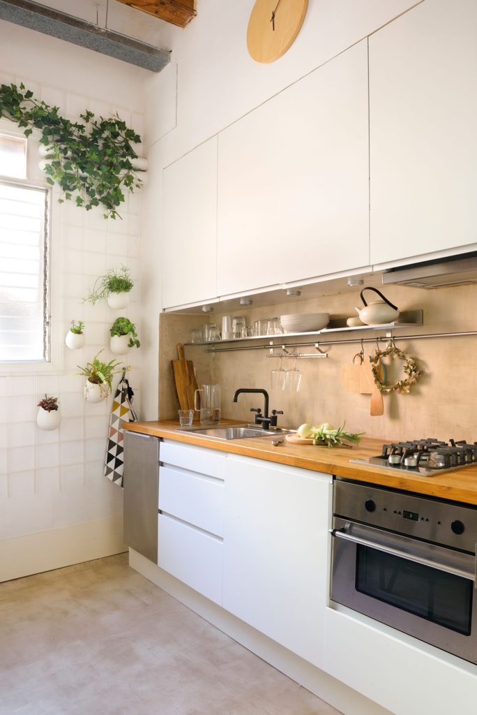 cocina decorada con vegetacion